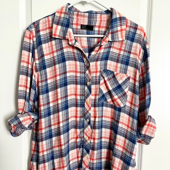 Women's Soft Plaid Large Shirt - Picture 1 of 2